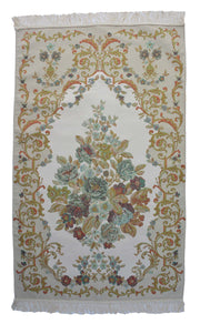AYDIN Turkish Islamic Luxury Lavanta Large Prayer Rug Embroidered Floral Pattern- Green