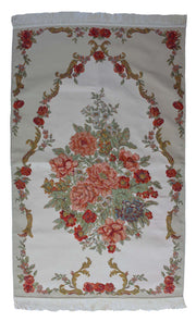 AYDIN Turkish Islamic Luxury Lavanta Large Prayer Rug Embroidered Floral Pattern- Red