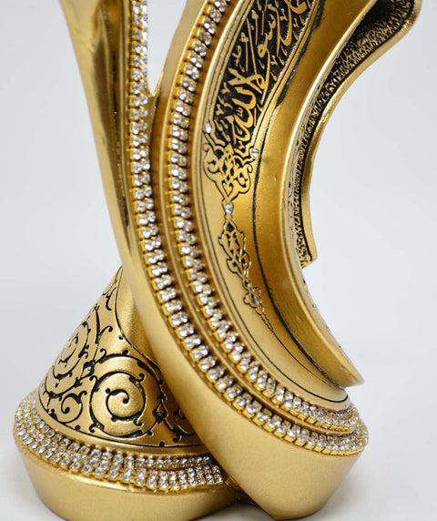 Lale Gul Tulip & Rose Allah-Muhammad Islamic Table Decor Large (Gold)