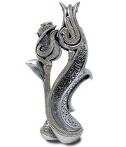 Lale Gul Tulip & Rose Allah-Muhammad Islamic Table Decor (Silver)