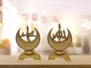 Allah-Muhammad Islamic Decor Crescents small (Gold)