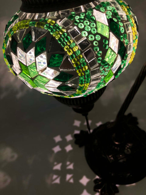 Mosaic Turkish Lamp Swan Neck Green