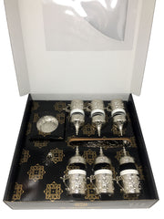 Konya Silver Traditional Handmade Ottoman Metal Turkish Coffee Set