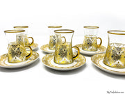 Afyon Tea Set -Gold Floral