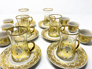 Afyon Tea Set -Gold Floral