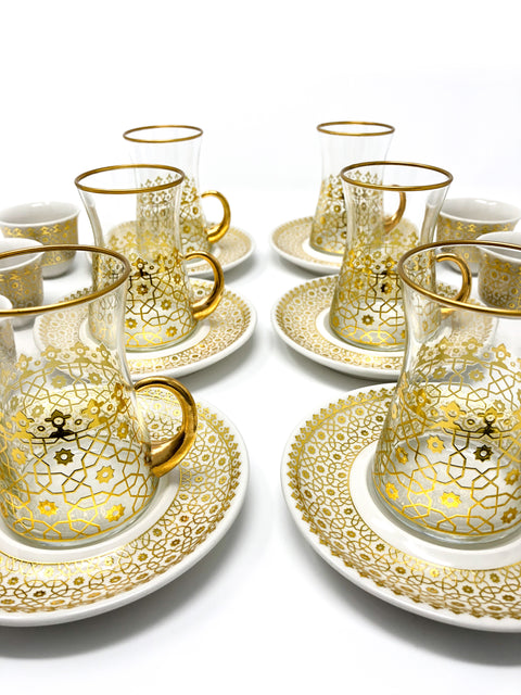 Istanbul Tea and Coffee Set- Gold