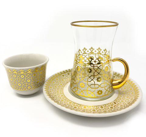 Istanbul Tea and Coffee Set- Gold