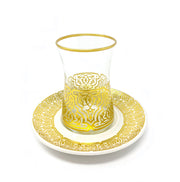 Konya Traditional Handmade Ottoman Turkish Porcelain Tea Cups With Saucer