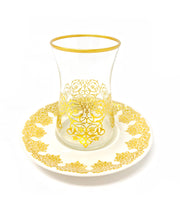 Ankara Traditional Handmade Ottoman Turkish Porcelain Tea Cups With Saucer