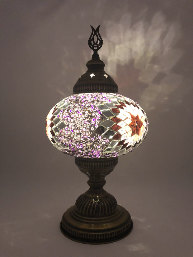 Mosaic Turkish Lamp Rose Gold Large