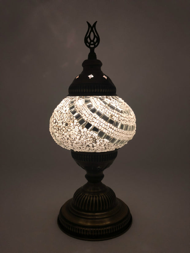 Mosaic Turkish Lamp White Medium