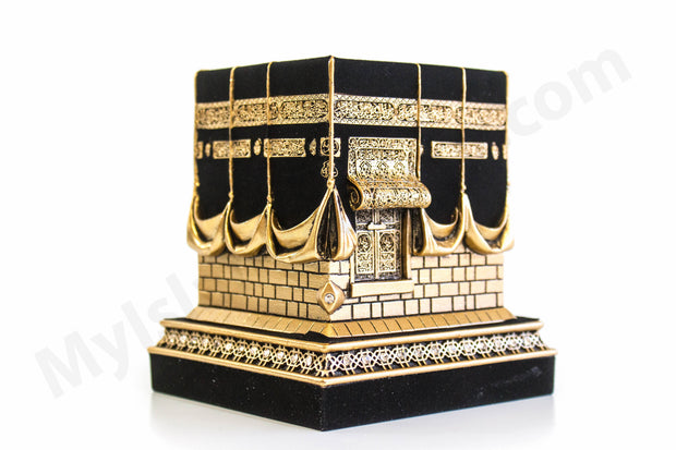 Mecca Ka'ba Model Gold Table Decor