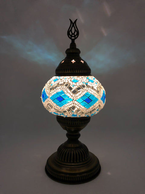 Mosaic Turkish Lamp Royal White Medium