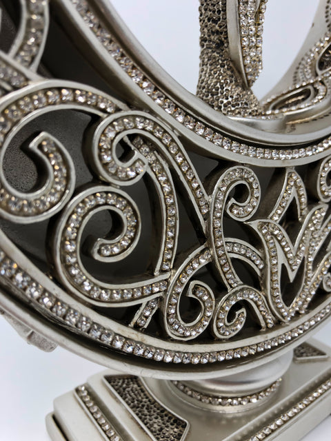Allah-Muhammad Islamic Decor Crescents (Silver)