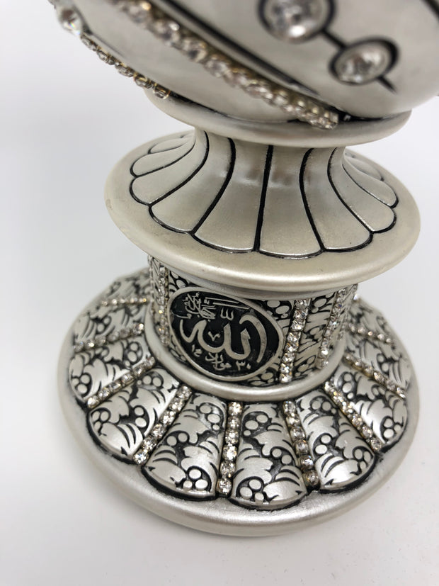 Ayat Al Kursi Big Egg Islamic Table Decor (Mother of Pearl 9.50in)