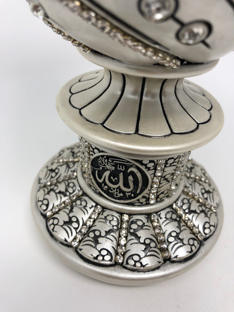 Ayat Al Kursi Islamic Table Decor Egg Sculpture (Mother Of Pearl 6.5in)