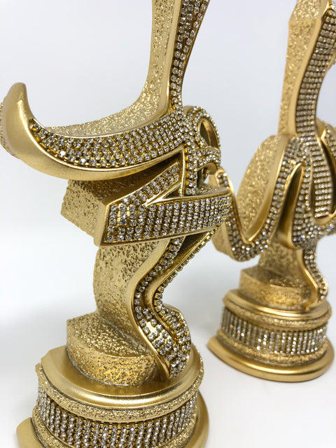 Allah & Muhammad Islamic Gift Table Decor (Gold)
