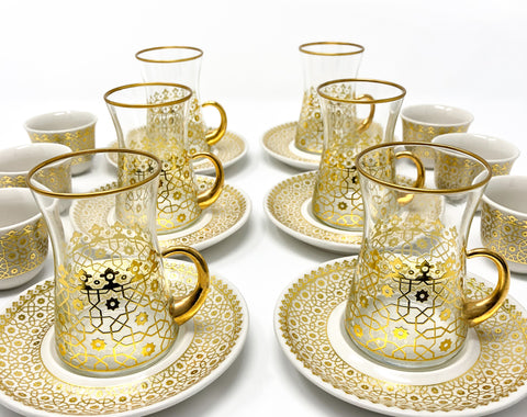 Istanbul Tea and Coffee Set- Gold