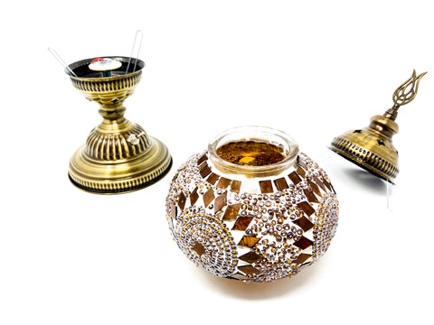 Mosaic Turkish Lamp Royal Gold Medium