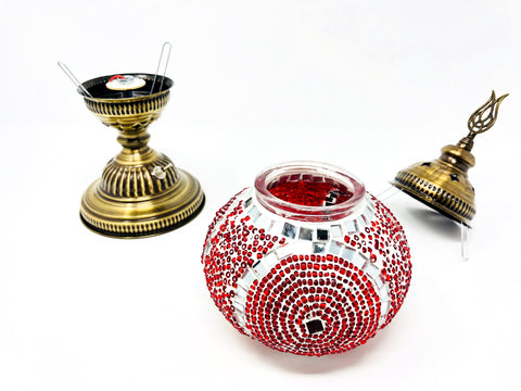 Mosaic Turkish Lamp Red Medium