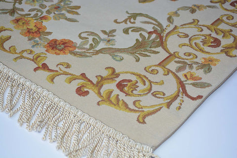 AYDIN Turkish Islamic Luxury Lavanta Large Prayer Rug Embroidered Floral Pattern- Yellow