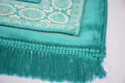 Lux Plush Velvet Prayer Rug Luxury Islamic Muslim Sajadah- Turquoise