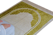 Plush Velvet Prayer Rug Luxury Islamic Muslim Sajadah- Light Green