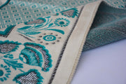 Plush Velvet Prayer Rug Luxury Islamic Muslim Sajadah- Turquoise