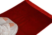 Turkish Prayer Rug Luxury Islamic Muslim Velvet Sajadah- Red