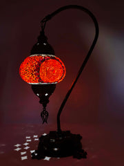 Mosaic Turkish Lamp Swan Neck Red