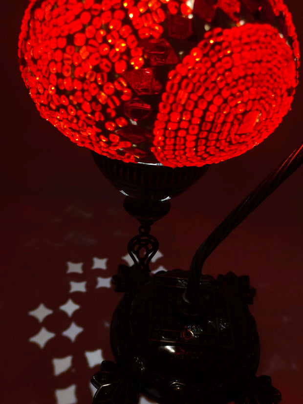 Mosaic Turkish Lamp Swan Neck Red