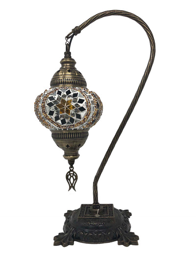 Mosaic Turkish Lamp Swan Neck Royal Gold