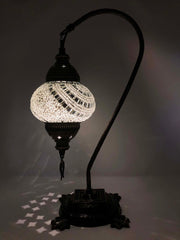 Mosaic Turkish Lamp Swan Neck White