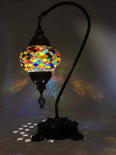 Mosaic Turkish Lamp Swan Neck Four Seasons