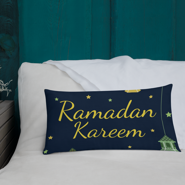 Ramadan Kareem (English/Arabic) Premium Pillow Case w/ stuffing