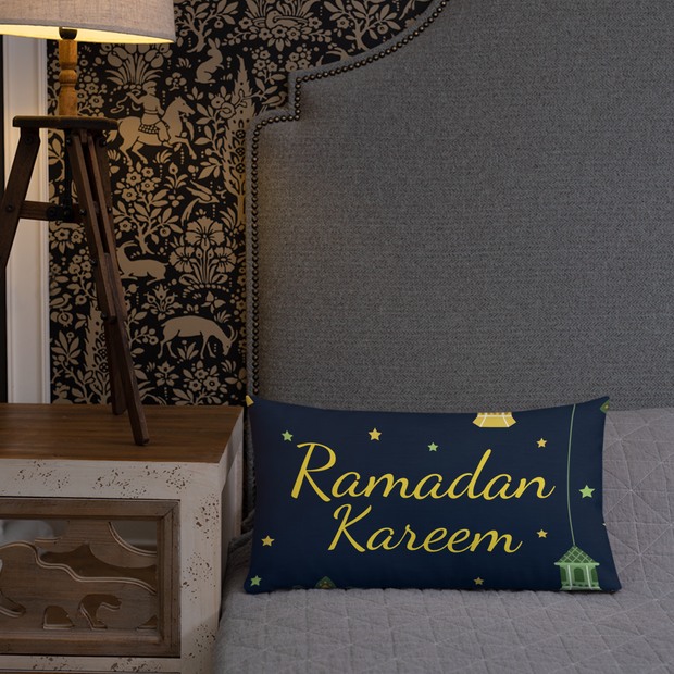 Ramadan Kareem (English/Arabic) Premium Pillow Case w/ stuffing