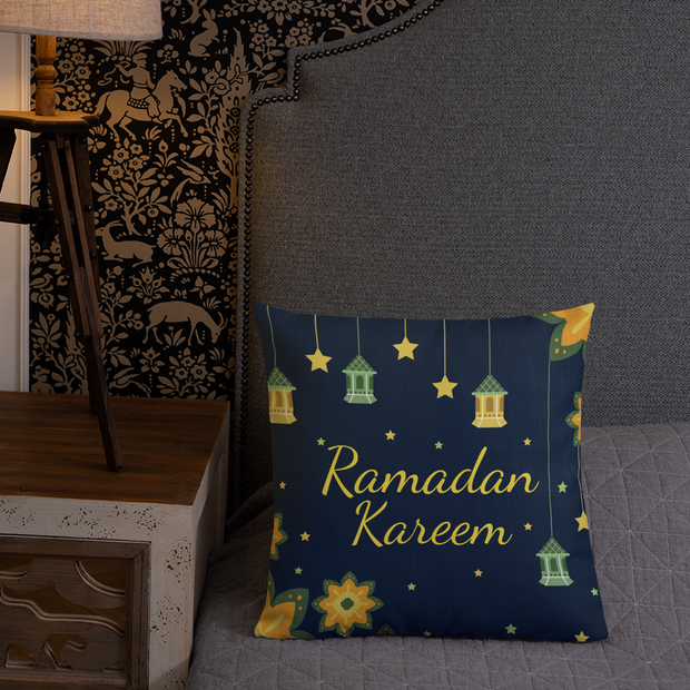 Ramadan Kareem (English/Arabic) Premium Pillow Case w/ stuffing