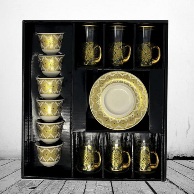 Afyon Tea Set -Gold Floral